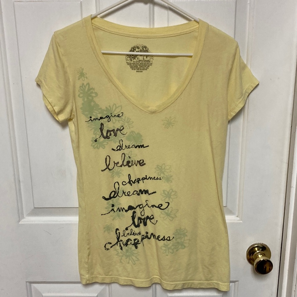 3/$20 bundle and save… 
Yellow Graphic Tee